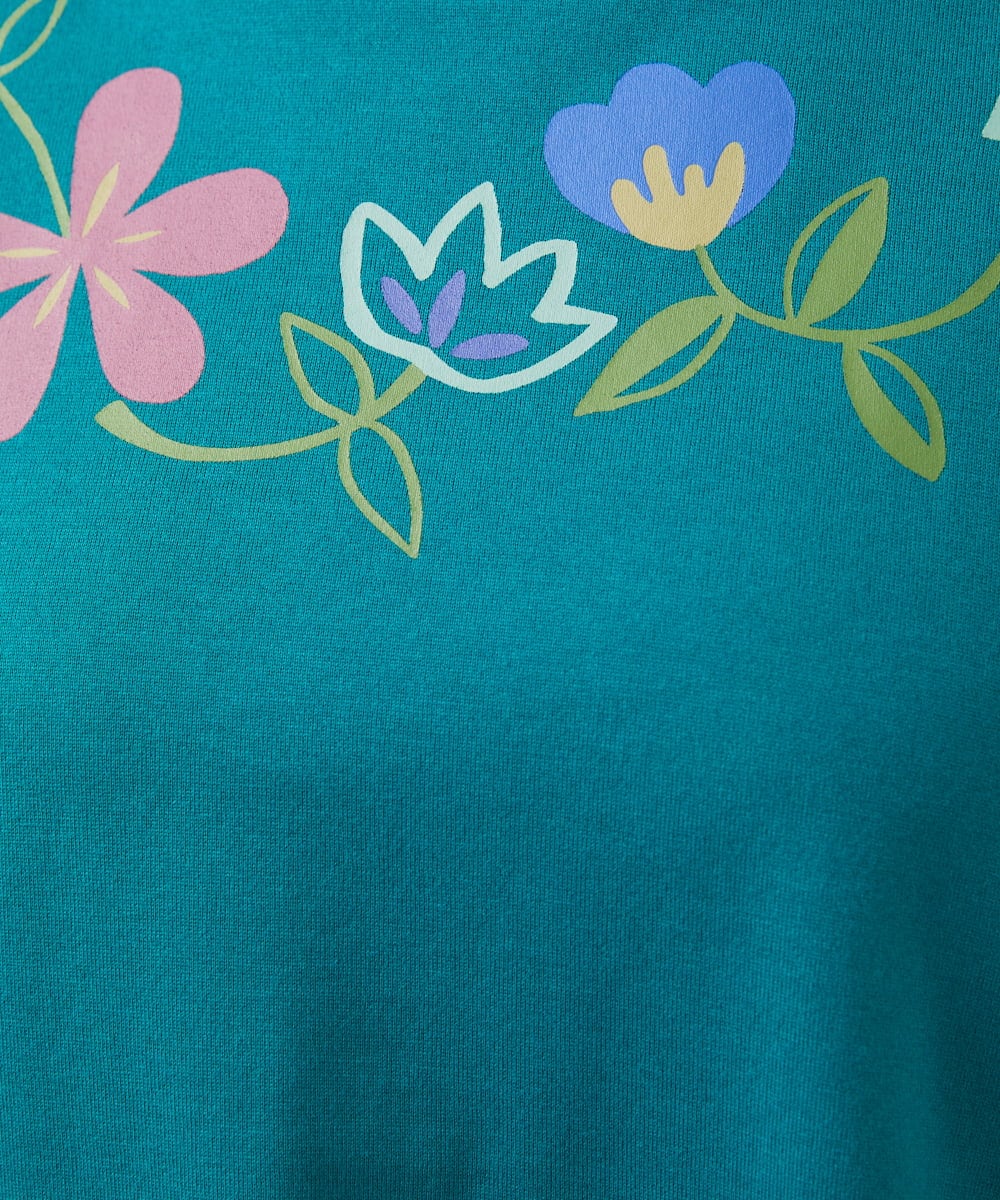 GJKGB45100 Jocomomola(ホコモモラ) Planta フラワープリントTシャツ ブルーグリーン