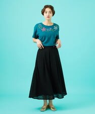 GJKGB45100 Jocomomola(ホコモモラ) Planta フラワープリントTシャツ ブルーグリーン