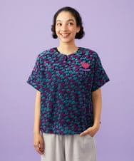 GJKGD33180 Jocomomola(ホコモモラ) Livia de flores フラワージャカードカットソー ネイビー