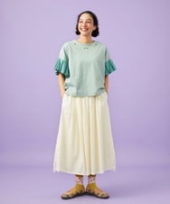 GJKGD71180 Jocomomola(ホコモモラ) Pensamiento ニットドッキングカットソー グリーン