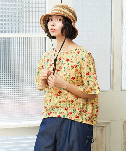 GJKGE38180 Jocomomola Ondular フラワープリントカットソー