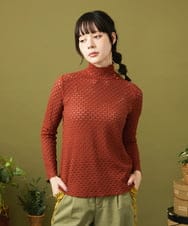 GJKJB41140 Jocomomola(ホコモモラ) アイレットレースカットソー オレンジ