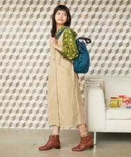 GJKJE40180 Jocomomola(ホコモモラ) 【日本製】配色ドットジャカードフード付きカットソー グリーン