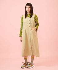 GJKJE40180 Jocomomola(ホコモモラ) 【日本製】配色ドットジャカードフード付きカットソー グリーン