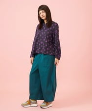 GJKJE40180 Jocomomola(ホコモモラ) 【日本製】配色ドットジャカードフード付きカットソー ブラック