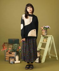 GJKLD01200 Jocomomola(ホコモモラ) Reocorte パッチワーク切り替えダンボールパーカー ブラック