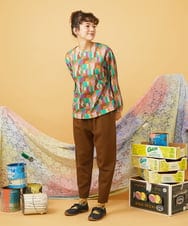 GJKLD30180 Jocomomola(ホコモモラ) Petazo プリントフレアカットソー オレンジ