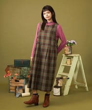 GJKLD32120 Jocomomola(ホコモモラ) レーヨンベアフライス フラワー刺繍ハイネックカットソー ピンク