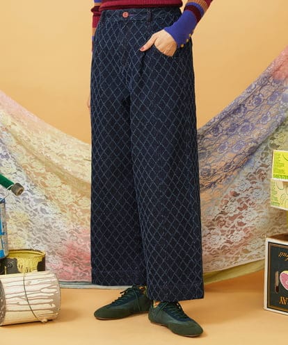 GJLAG36220  裏起毛デニムストレートパンツ
