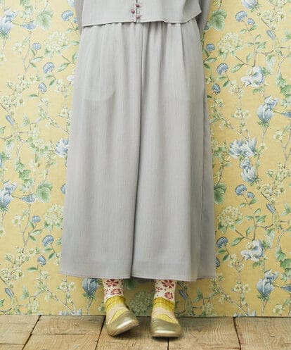 GJLDE44200  RIO ベルト付き楊柳ワイドパンツ