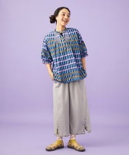 GJLGD36220 Jocomomola(ホコモモラ) Lino Facil リネンワイドストレートパンツ グレー