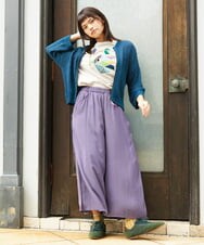 GJLJD33180 Jocomomola(ホコモモラ) Sacudida サテンワイドパンツ パープル