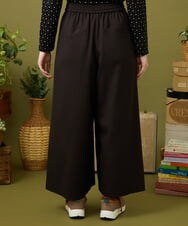 GJLLA32200 Jocomomola(ホコモモラ) T/Rドビー フラワー刺繍ワイドパンツ ダークブラウン