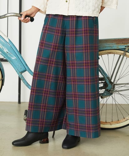 GJLLD32200 Jocomomola Repetir チェック柄ワイドパンツ