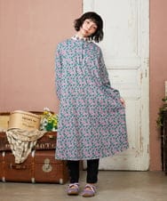 GJPDE36260 Jocomomola(ホコモモラ) Los molinos de vient フラワープリントワンピース ラベンダー