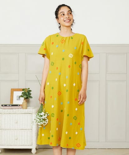 GJPHA40290 Jocomomola Rombo 幾何調柄ジャカードワンピース