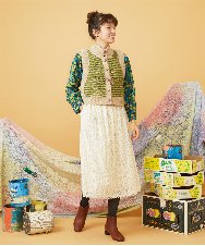 GJSAG31230 Jocomomola(ホコモモラ) Esponjoso ハイネックニットベスト アイボリー
