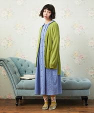 GJSGD31230 Jocomomola(ホコモモラ) 【接触冷感】リブ編みロングカーディガン グリーン