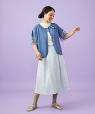 GJSGD50220 Jocomomola(ホコモモラ) Lago サマーニット シアーカーディガン ブルー