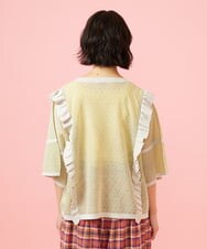 GJSGE02230 Jocomomola(ホコモモラ) Dulcinea フリルニットカーディガン アイボリー