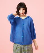 GJSGE33230 Jocomomola(ホコモモラ) Washi サマーニットカーディガン ブルー