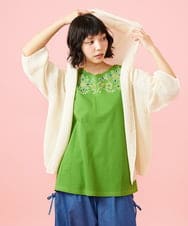 GJSGE33230 Jocomomola(ホコモモラ) Washi サマーニットカーディガン アイボリー