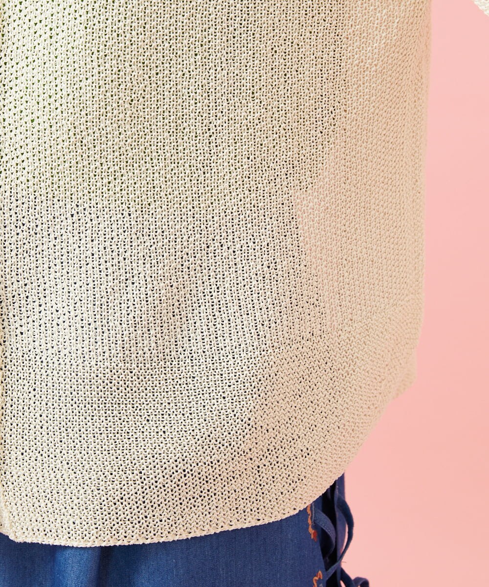 GJSGE33230 Jocomomola(ホコモモラ) Washi サマーニットカーディガン アイボリー