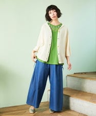 GJSGE33230 Jocomomola(ホコモモラ) Washi サマーニットカーディガン アイボリー