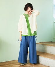 GJSGE33230 Jocomomola(ホコモモラ) Washi サマーニットカーディガン アイボリー