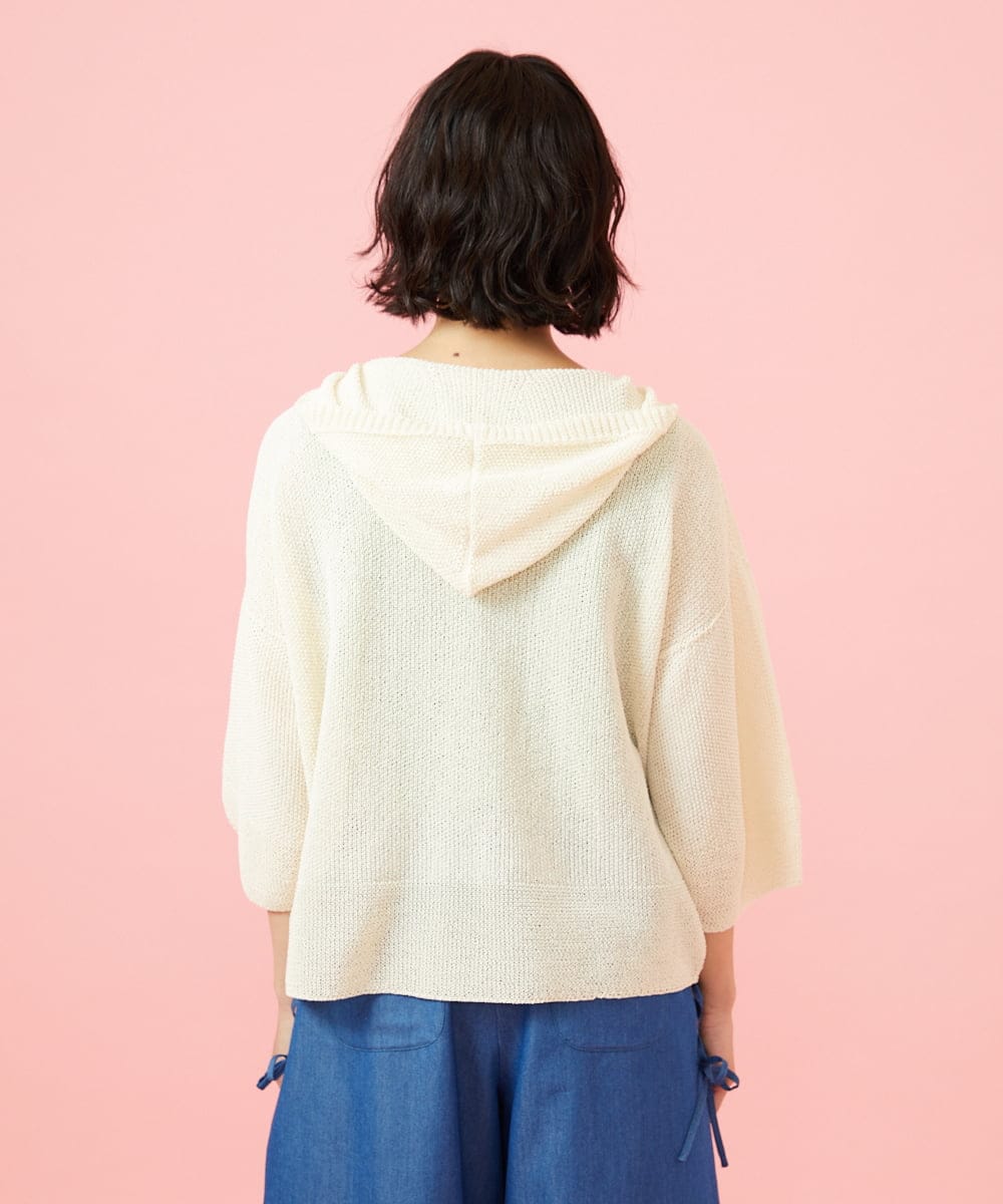 GJSGE33230 Jocomomola(ホコモモラ) Washi サマーニットカーディガン アイボリー