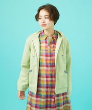 GJTCA01230 Jocomomola(ホコモモラ) I LOVE COLOR コットン裏毛ジップパーカー ライトグリーン