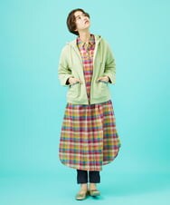 GJTCA01230 Jocomomola(ホコモモラ) I LOVE COLOR コットン裏毛ジップパーカー アイボリー