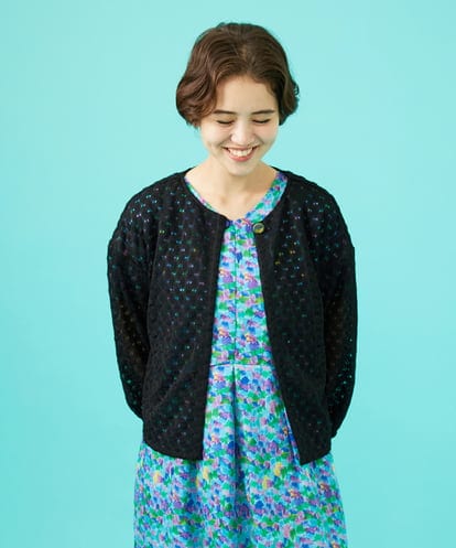 GJTGB52220  Fruta delicada ラッセルレースカーディガン