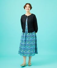 GJTGB52220 Jocomomola(ホコモモラ) Fruta delicada ラッセルレースカーディガン ブラック