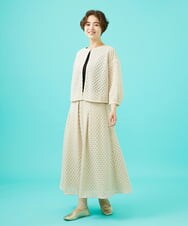 GJTGB52220 Jocomomola(ホコモモラ) Fruta delicada ラッセルレースカーディガン ブラック