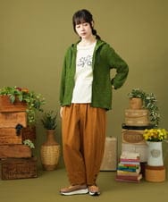 GJTJB40220 Jocomomola(ホコモモラ) Nube ジャカードジップパーカー グリーン