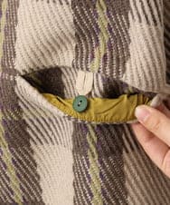GJUAE04550 Jocomomola(ホコモモラ) Calle de Bordadores チェック×フラワー刺繍コート ベージュ