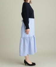 K2AFS01089 a.v.v(アー・ヴェ・ヴェ) 【2SET】クロスニット×ティアードワンピース アイボリー