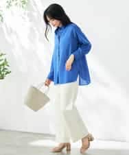 K2BGA19039 a.v.v(アー・ヴェ・ヴェ) 【洗える/イージーケア/接触冷感/毛玉になりにくい】バックタックシアーシャツ ライトイエロー