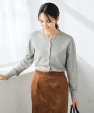 K2CAD40049 a.v.v(アー・ヴェ・ヴェ) 【洗える】クルーネックスプリングニットカーディガン レッド