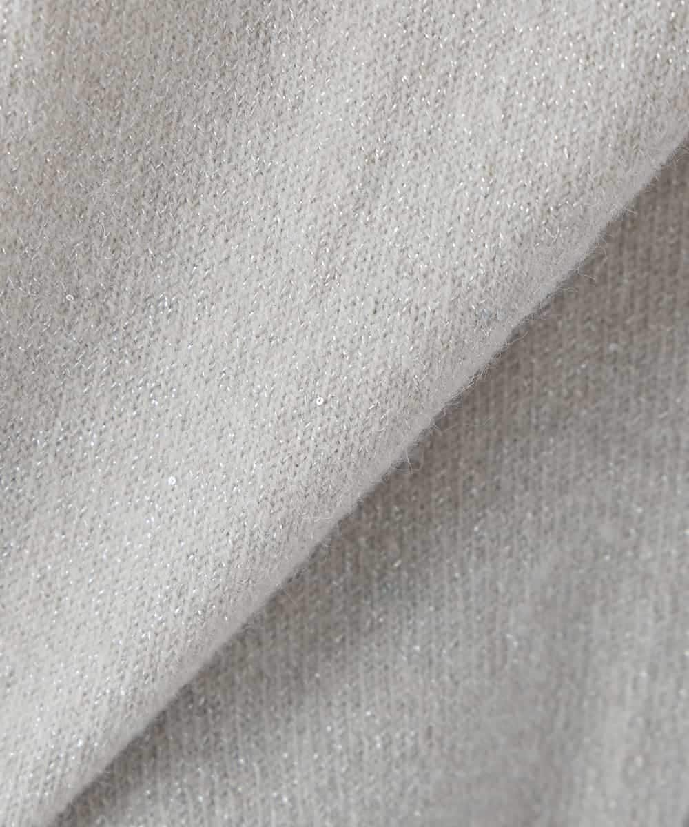 K2CKA14054 a.v.v(アー・ヴェ・ヴェ) スパンコール混クルーネックカーディガン ライトブルー