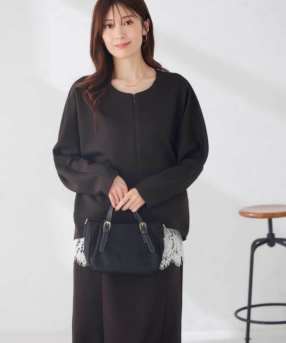 K2CKD35059 a.v.v(アー・ヴェ・ヴェ) ダンボール ノーカラー ZIP カーディガン ネイビー