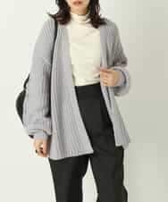 K2CLP17059 a.v.v(アー・ヴェ・ヴェ) ローゲージカーディガン ライトグレー