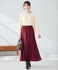 K2FAD10044 a.v.v(アー・ヴェ・ヴェ) 【洗える】求心風クルーネックニット【新色追加】 レッド