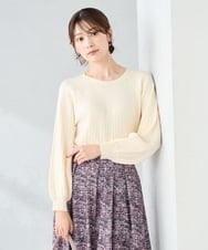 K2FAD10044 a.v.v(アー・ヴェ・ヴェ) 【洗える】求心風クルーネックニット【新色追加】 アイボリー