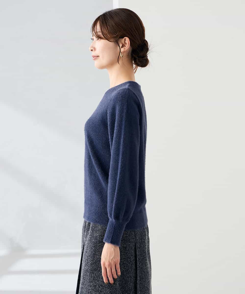 K2FAD43054 a.v.v(アー・ヴェ・ヴェ) ヘアリーラメVネックニット ライトブルー