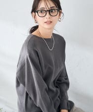 K2FAD50034 a.v.v(アー・ヴェ・ヴェ) 【洗える】切替ボートネックチュニックニット レッド