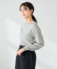 K2FAD69039 a.v.v(アー・ヴェ・ヴェ) 【洗える】ボートネックパフスリーブスプリングニット グレー