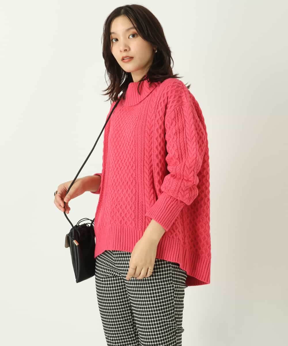 K2FAS52044 a.v.v(アー・ヴェ・ヴェ) アラン柄ハイネックニット アイボリー
