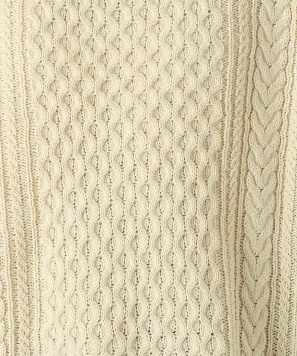 K2FAS52044 a.v.v(アー・ヴェ・ヴェ) アラン柄ハイネックニット アイボリー